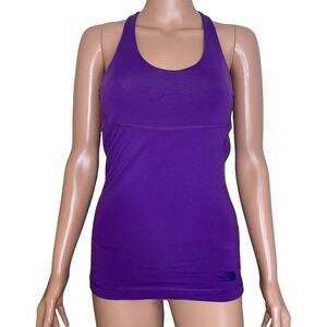 The North Face top purple tank with bra shelf unpadded decorative back SZ S/P